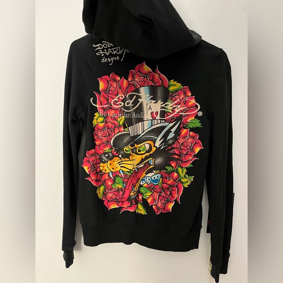 Ed Hardy Zip Up Hoodie Big Logo - Picture 3 of 8